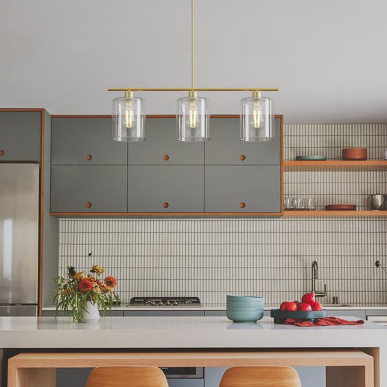 Classic Glass Kitchen Island Pendant Lighting Ideas