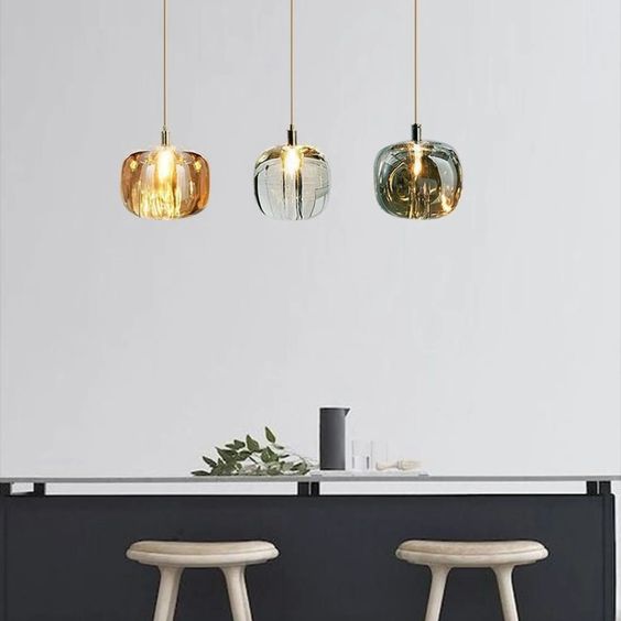 Colorful Statement Kitchen Island Pendant Lighting Ideas